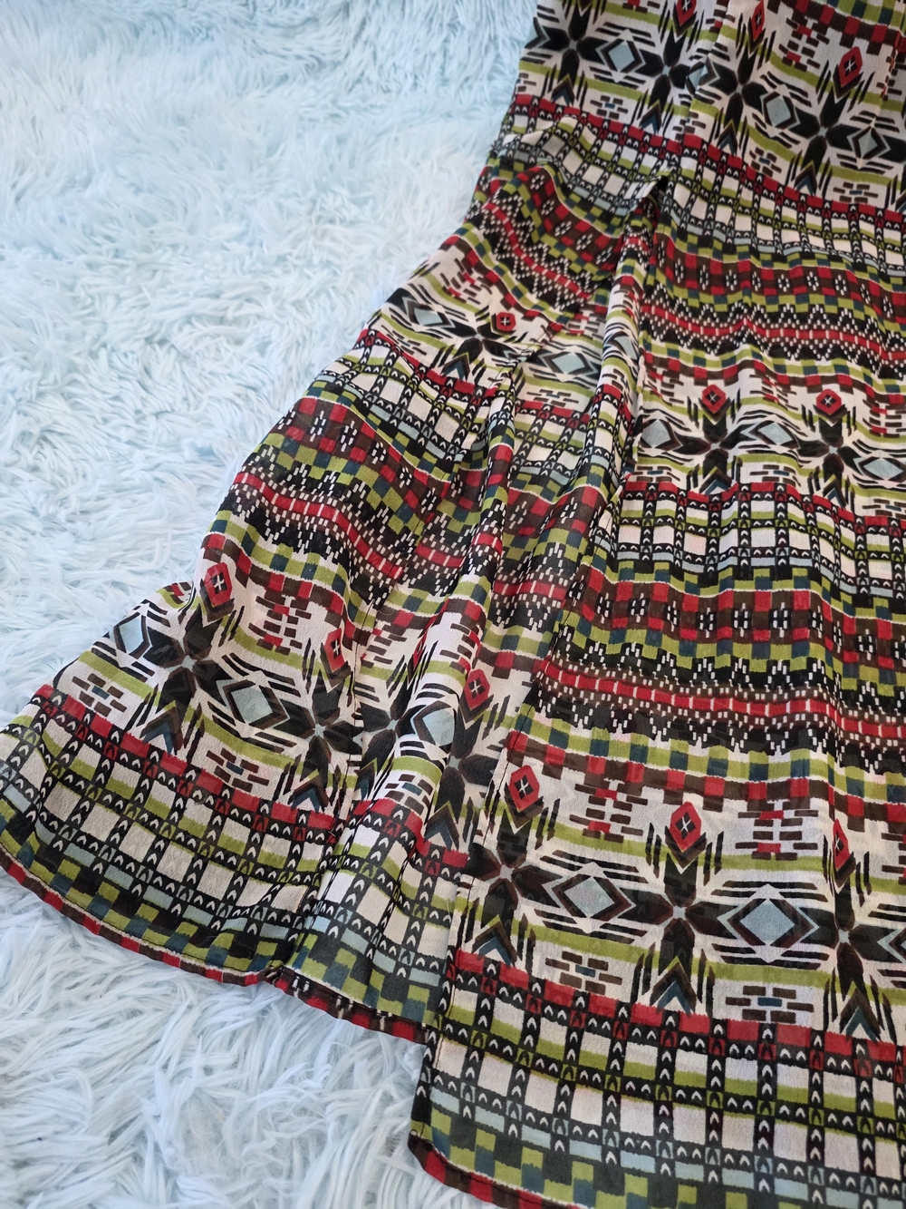 Angie Sleeveless Maxi Dress S - Tribal Geometric Print Vibrant Boho Resort Wear - Picture 3 of 10